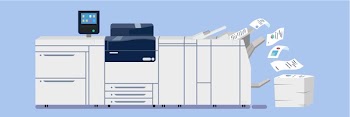 Office professional multi-function printer scanner. Isolated flat illustration
