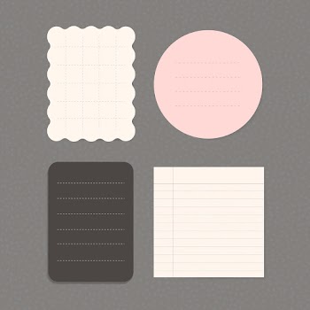 Office stationery notepaper vector set
