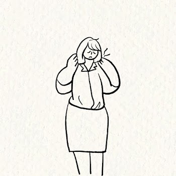 Office syndrome doodle, neck pain hand drawn… | Free stock illustration | High Resolution graphic