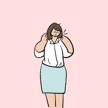 Office syndrome doodle, neck pain hand drawn… | Free stock illustration | High Resolution graphic