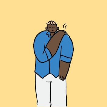 Office syndrome doodle, shoulder pain hand… | Free stock illustration | High Resolution graphic