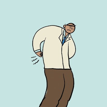 Office syndrome doodle vector, back pain hand… | Free stock illustration | High Resolution graphic