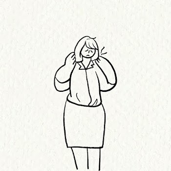 Office syndrome doodle vector, neck pain hand… | Free stock illustration | High Resolution graphic