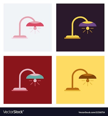 Office table lamp icon flat of office table lamp vector image