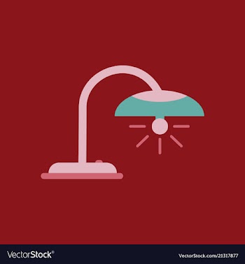Office table lamp icon flat of office table lamp vector image