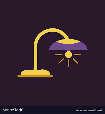 Office table lamp icon flat of office table lamp vector image