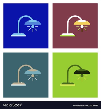 Office table lamp icon flat of office table lamp vector image