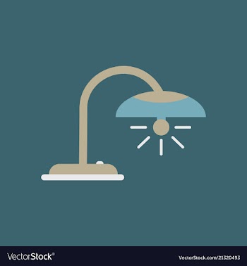Office table lamp icon flat of office table lamp vector image