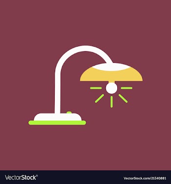 Office table lamp icon flat of office table lamp vector image