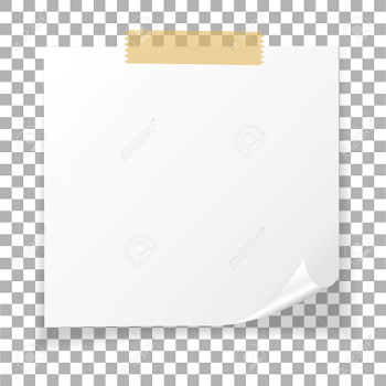 Office White Paper Sticky Note Isolated On Transparent Background ...