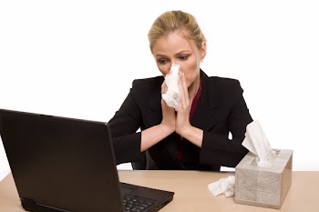 Office woman Sick Caught A Cold. 