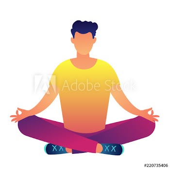Office worker meditating in the padmasana lotus pose