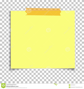 Office Yellow Paper Sticky Note On Transparent Background ...