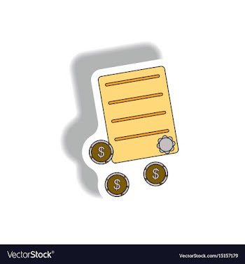 Official certificate and currency vector image