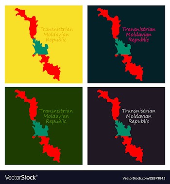 Official flag and map of transnistria vector image