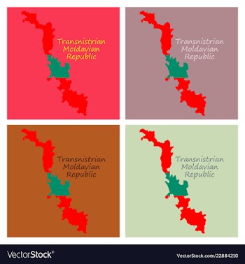 Official flag and map of transnistria vector image