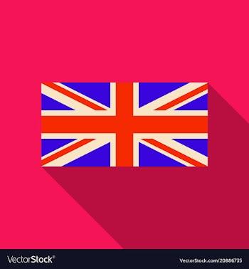 Official united kingdom flag with long shadow vector image