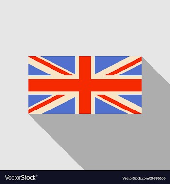 Official united kingdom flag with long shadow vector image