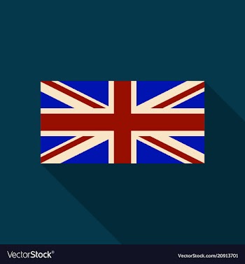 Official united kingdom flag with long shadow vector image