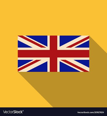 Official united kingdom flag with long shadow vector image