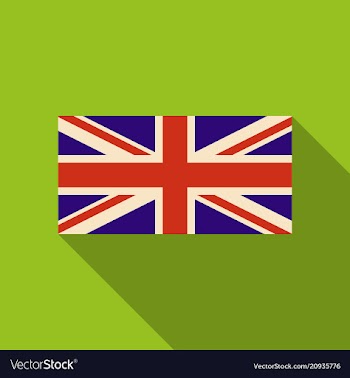 Official united kingdom flag with long shadow vector image