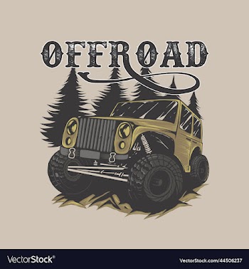 offroad car hand drawing for t-shirt and logo