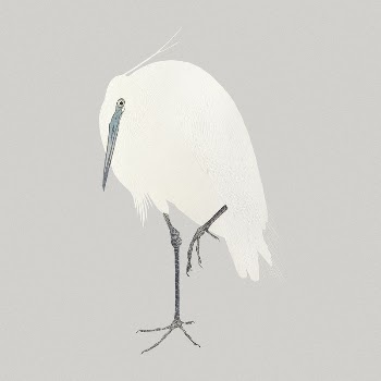 Ohara Koson's egret collage element, | Free PSD Illustration - rawpixel