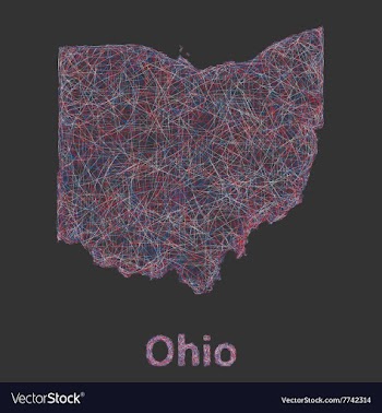 Ohio line art map vector image