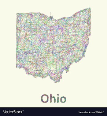 Ohio line art map vector image