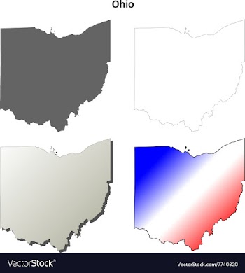 Ohio outline map set vector image