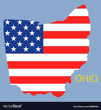 Ohio state of america with map flag print on map vector image