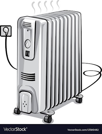  					Oil electric heater vector image														