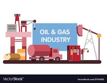 Oil gas industry flat design concept vector image