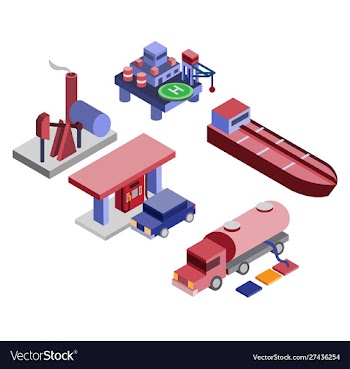 Oil gas isometric petroleum industry icon set vector image