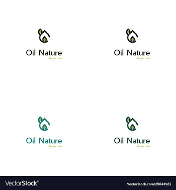 Oil nature creative logo design vector image
