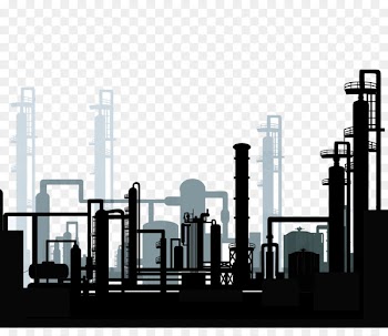 Oil refinery Petroleum industry Clip art - Refinery Silhouette 