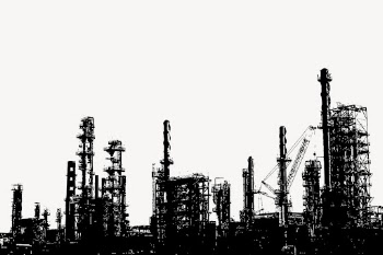 Oil refinery silhouette border, industrial | Free PSD - rawpixel