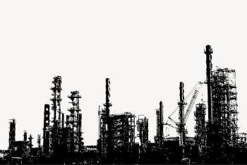 Oil refinery silhouette border, industrial | Free Vector - rawpixel