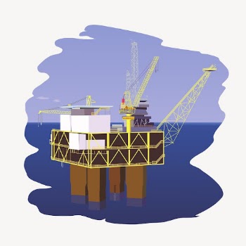 Oil rig clipart, illustration vector. | Free Vector - rawpixel