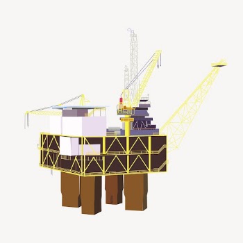 Oil rig clipart, illustration vector. | Free Vector - rawpixel