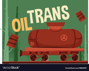 Oil train vector image