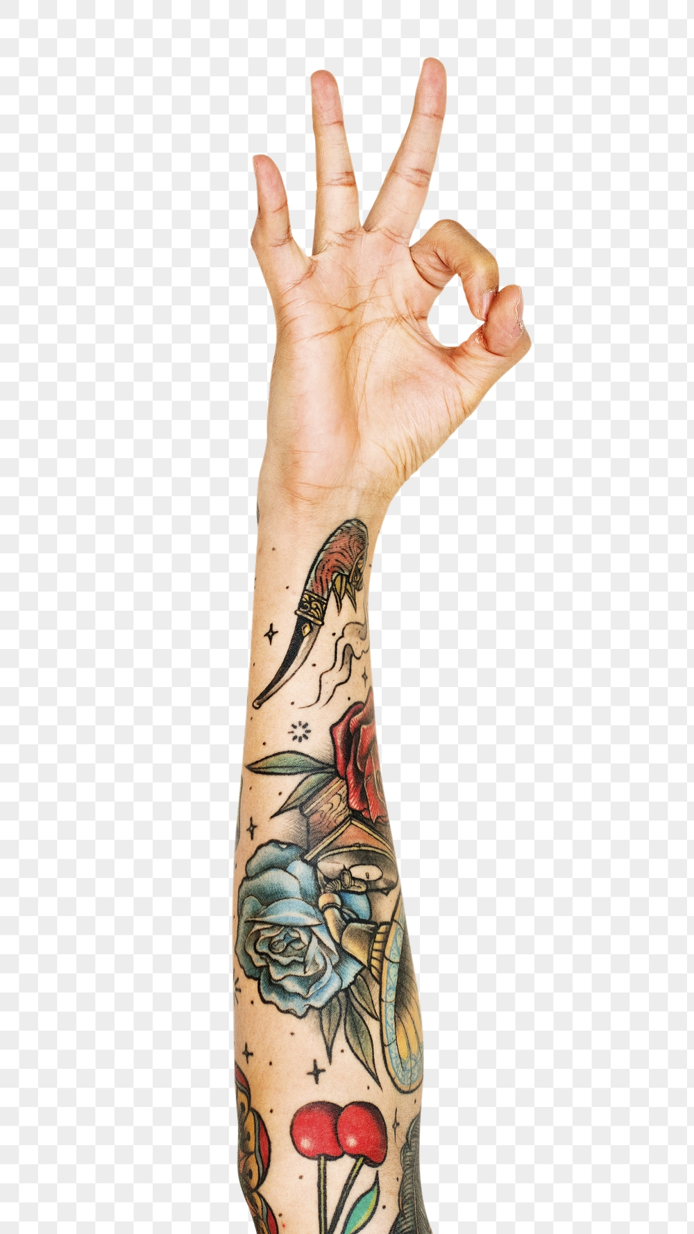 OK png tattooed hand gesture | Free PNG - rawpixel