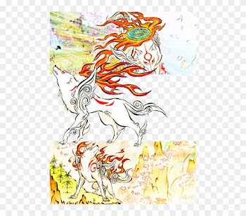 Okami Fire Wolf God Japanese Game Poster 32x24