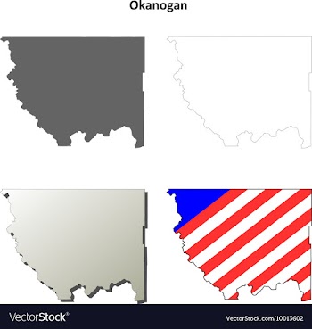 Okanogan Map Icon Set vector image