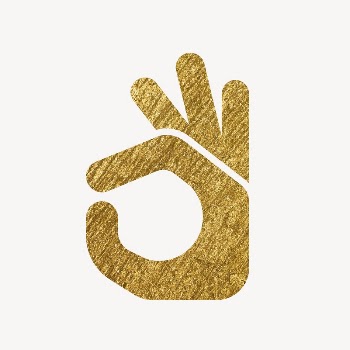 Okay hand gold icon, glittery | Free Icons - rawpixel