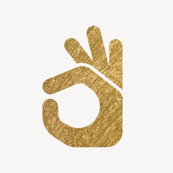 Okay hand gold icon, glittery | Free Icons - rawpixel