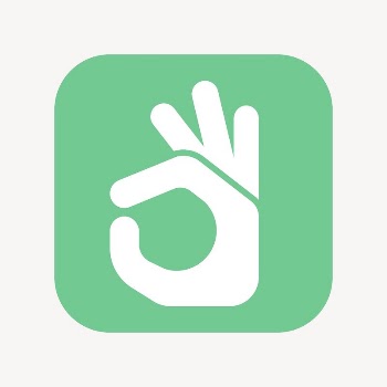 Okay hand icon, flat square | Free Icons - rawpixel