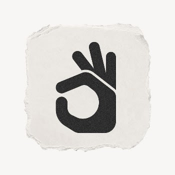 Okay hand icon, ripped paper | Free PSD - rawpixel