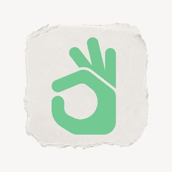 Okay hand icon, ripped paper | Free PSD - rawpixel