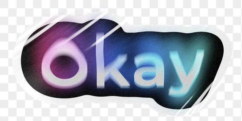 Okay png word sticker, neon | Free PNG - rawpixel